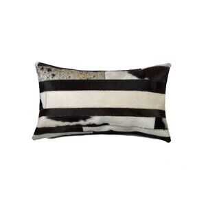 Natural Home Decor Torino Madrid Cowhide Pillow | 1-Piece | Black & white